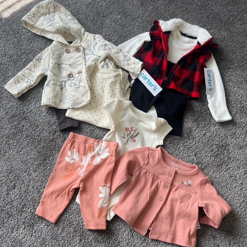 3 NB Carter's Baby Clothing Sets